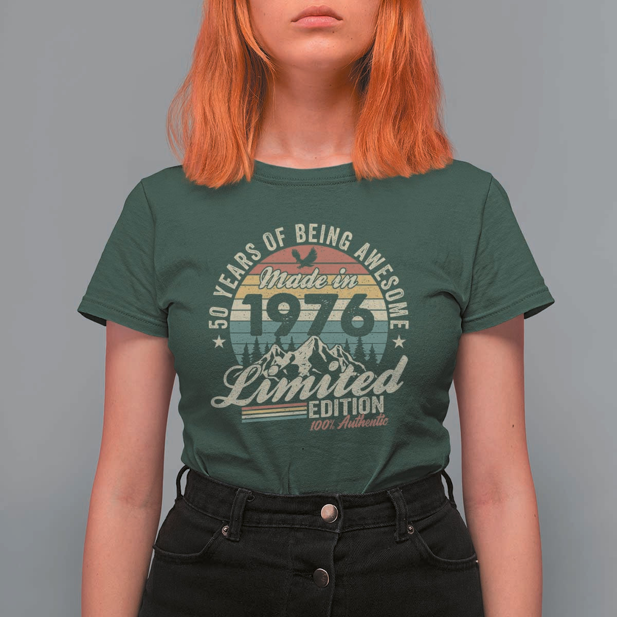 50th Birthday Made In 1976 T Shirt For Women 50 Years Of Being Awesome Vintage Limited Edition