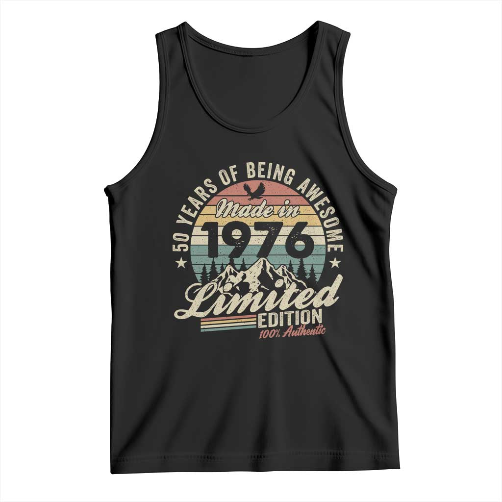 50th Birthday Made In 1976 Tank Top 50 Years Of Being Awesome Vintage Limited Edition