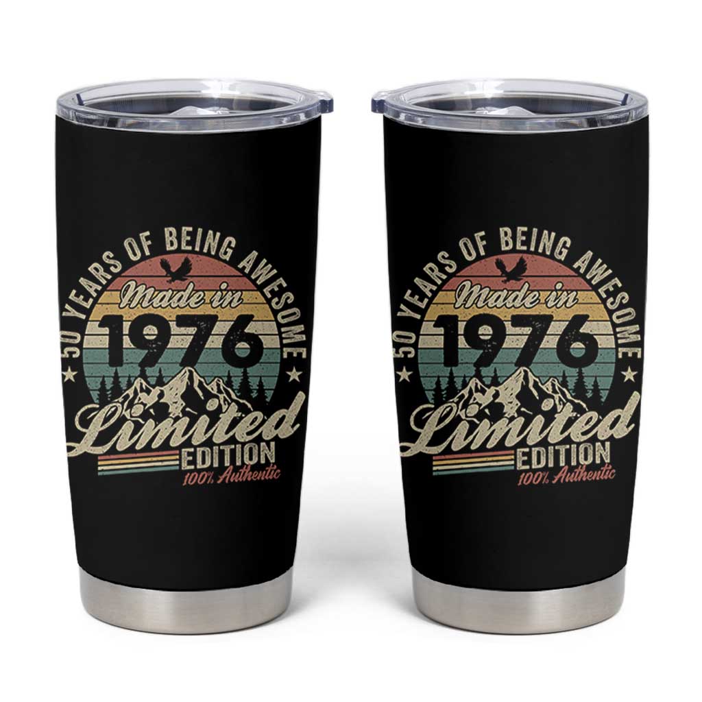 50th Birthday Made In 1976 Tumbler Cup 50 Years Of Being Awesome Vintage Limited Edition