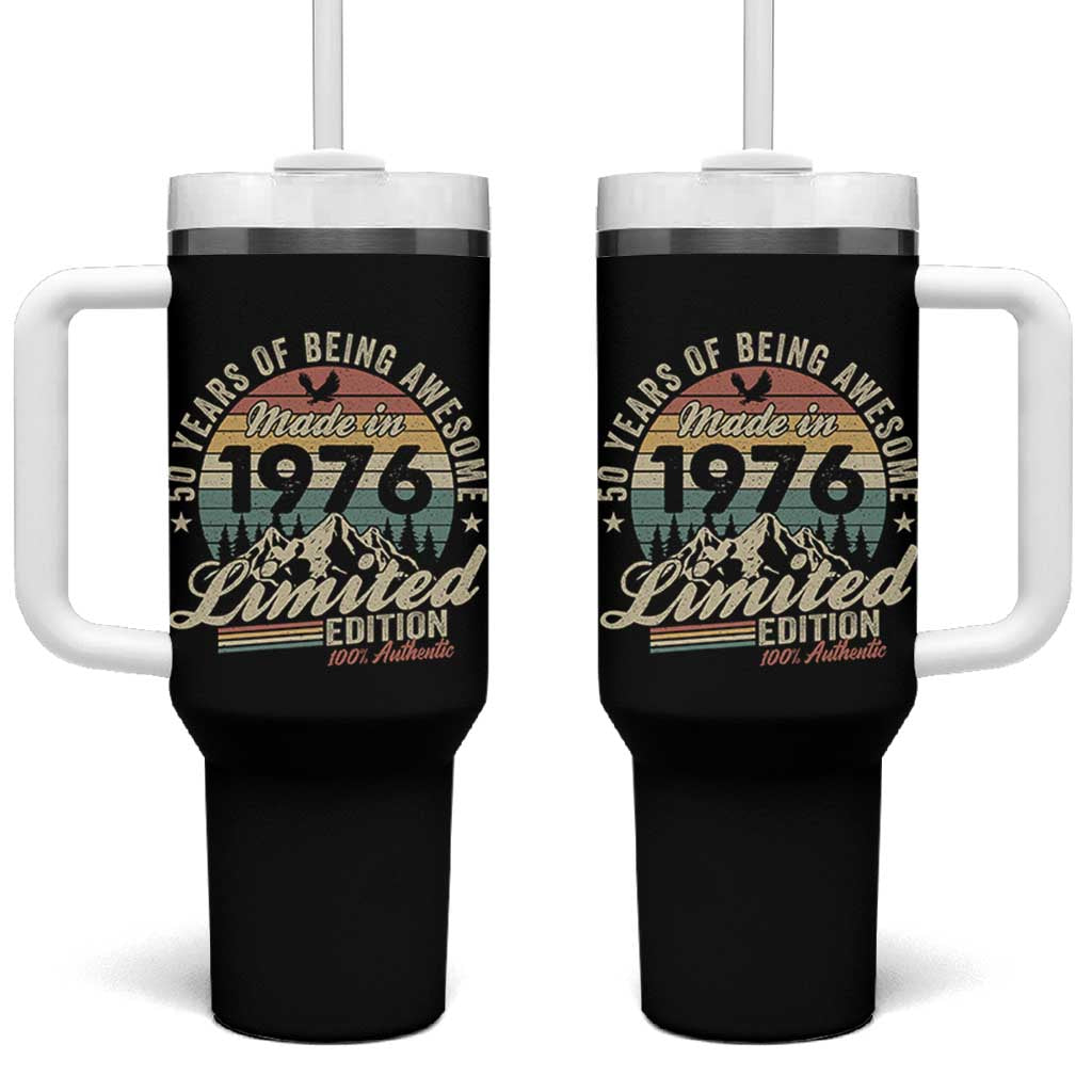 50th Birthday Made In 1976 Tumbler With Handle 50 Years Of Being Awesome Vintage Limited Edition