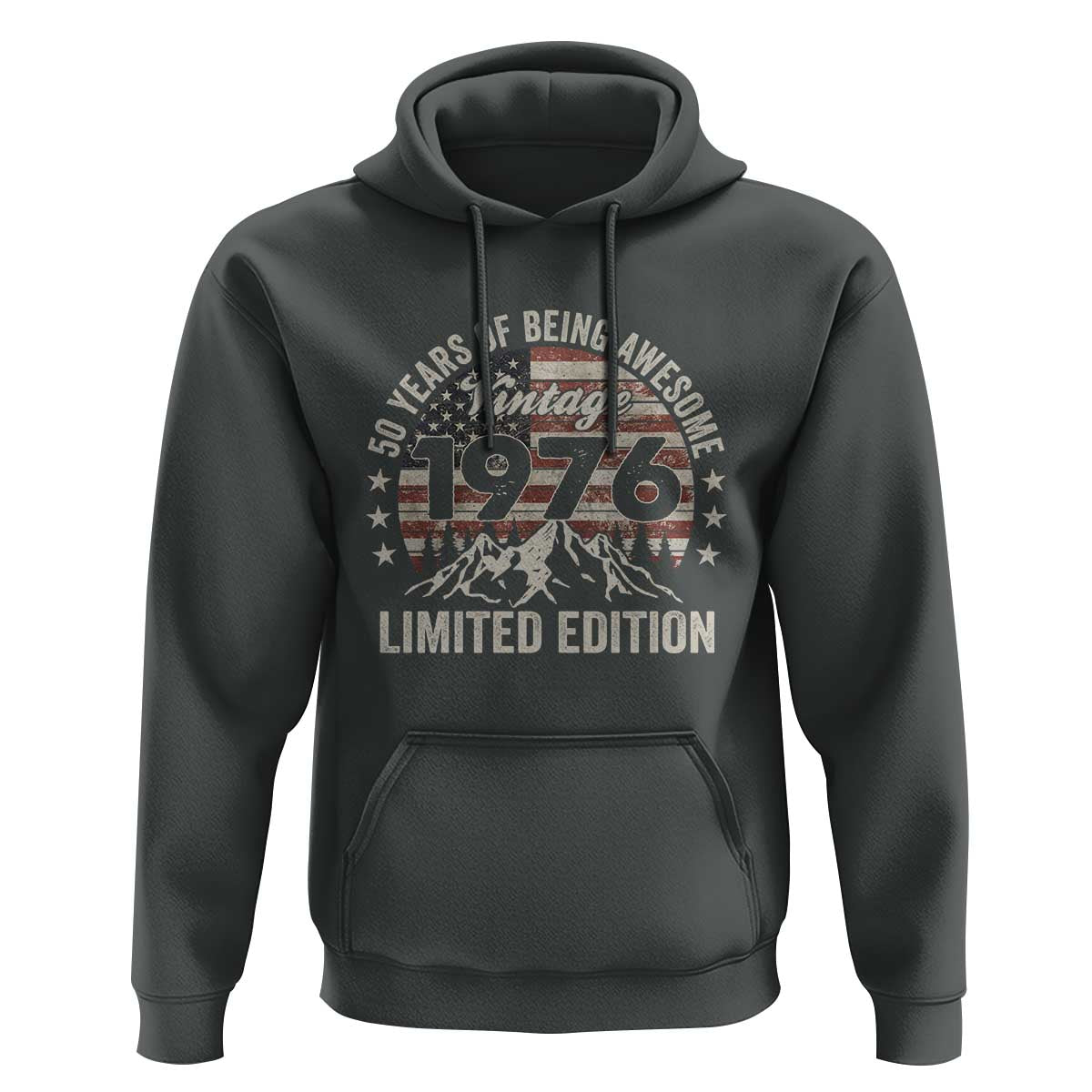 50th Birthday Vintage 1976 Limited Edition Hoodie 50 Years Of Being Awesome American Flag
