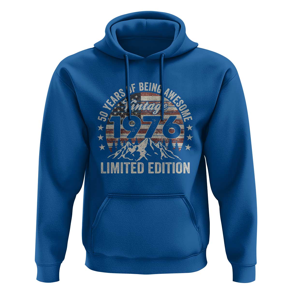 50th Birthday Vintage 1976 Limited Edition Hoodie 50 Years Of Being Awesome American Flag