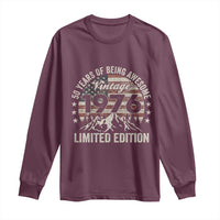 50th Birthday Vintage 1976 Limited Edition Long Sleeve Shirt 50 Years Of Being Awesome American Flag