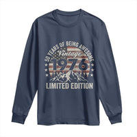 50th Birthday Vintage 1976 Limited Edition Long Sleeve Shirt 50 Years Of Being Awesome American Flag