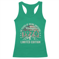 50th Birthday Vintage 1976 Limited Edition Racerback Tank Top 50 Years Of Being Awesome American Flag
