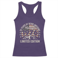 50th Birthday Vintage 1976 Limited Edition Racerback Tank Top 50 Years Of Being Awesome American Flag