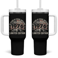 50th Birthday Vintage 1976 Limited Edition Tumbler With Handle 50 Years Of Being Awesome American Flag
