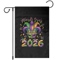 Mardi Gras 2026 Garden Flag Funny Jester Hat Carnival Fleur De Lis