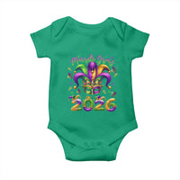 Mardi Gras 2026 Baby Onesie Funny Jester Hat Carnival Fleur De Lis
