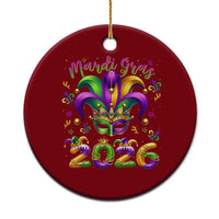 Mardi Gras 2026 Ceramic Ornament Funny Jester Hat Carnival Fleur De Lis