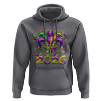 Mardi Gras 2026 Hoodie Funny Jester Hat Carnival Fleur De Lis