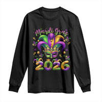 Mardi Gras 2026 Long Sleeve Shirt Funny Jester Hat Carnival Fleur De Lis