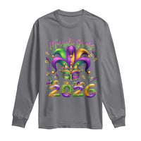 Mardi Gras 2026 Long Sleeve Shirt Funny Jester Hat Carnival Fleur De Lis