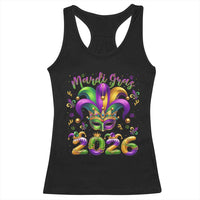 Mardi Gras 2026 Racerback Tank Top Funny Jester Hat Carnival Fleur De Lis