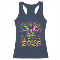 Mardi Gras 2026 Racerback Tank Top Funny Jester Hat Carnival Fleur De Lis