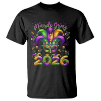 Mardi Gras 2026 T Shirt Funny Jester Hat Carnival Fleur De Lis