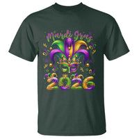 Mardi Gras 2026 T Shirt Funny Jester Hat Carnival Fleur De Lis