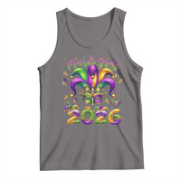 Mardi Gras 2026 Tank Top Funny Jester Hat Carnival Fleur De Lis
