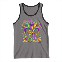 Mardi Gras 2026 Tank Top Funny Jester Hat Carnival Fleur De Lis