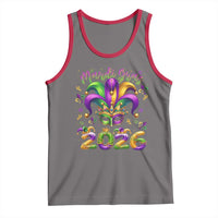 Mardi Gras 2026 Tank Top Funny Jester Hat Carnival Fleur De Lis