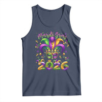 Mardi Gras 2026 Tank Top Funny Jester Hat Carnival Fleur De Lis