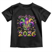 Mardi Gras 2026 Toddler T Shirt Funny Jester Hat Carnival Fleur De Lis