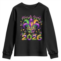 Mardi Gras 2026 Youth Sweatshirt Funny Jester Hat Carnival Fleur De Lis