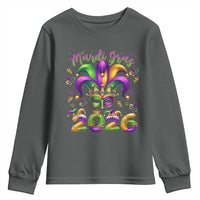 Mardi Gras 2026 Youth Sweatshirt Funny Jester Hat Carnival Fleur De Lis