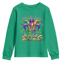 Mardi Gras 2026 Youth Sweatshirt Funny Jester Hat Carnival Fleur De Lis