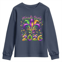 Mardi Gras 2026 Youth Sweatshirt Funny Jester Hat Carnival Fleur De Lis