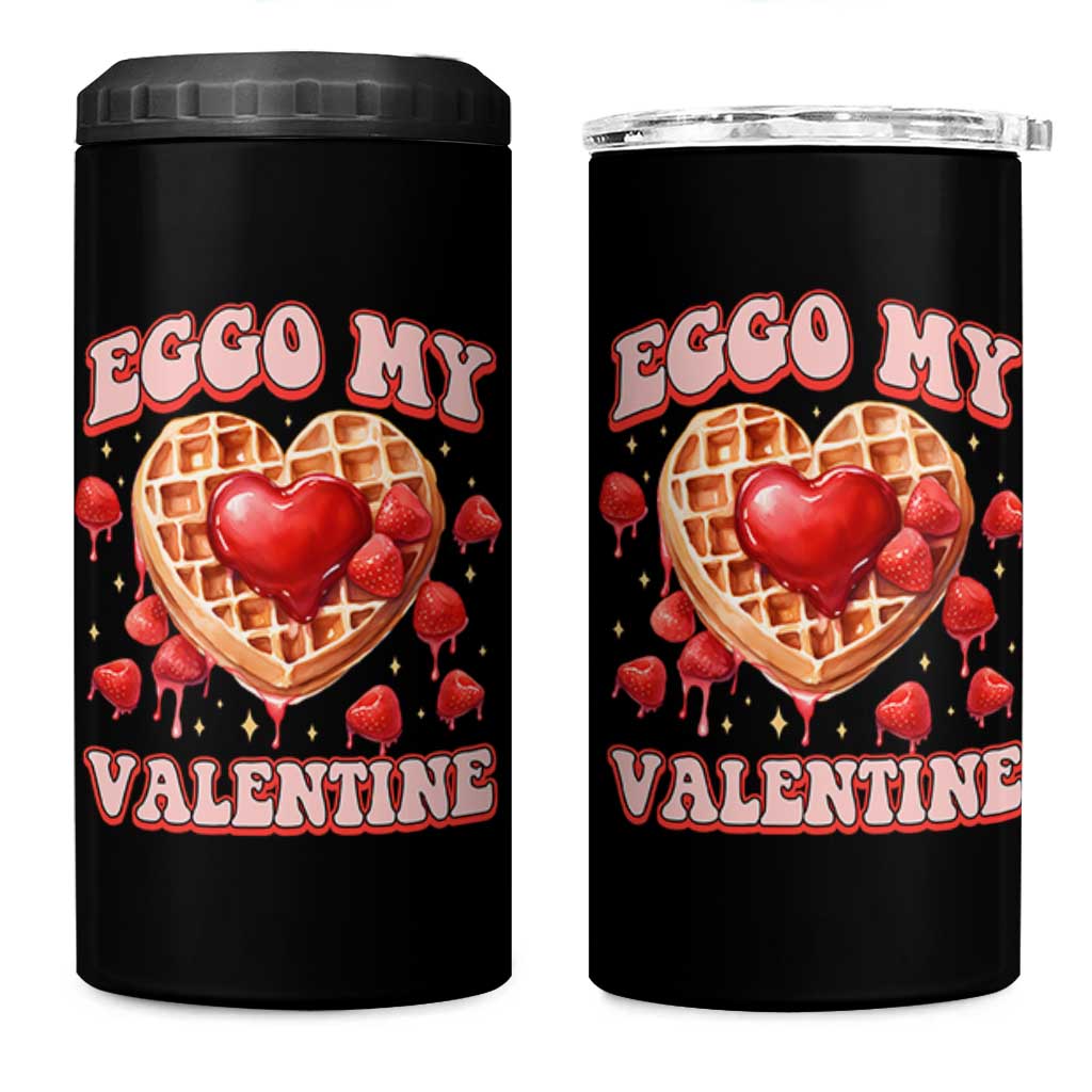 Eggo My Valentine 4 in 1 Can Cooler Tumbler Funny Romantic Stranger Valentine's Day