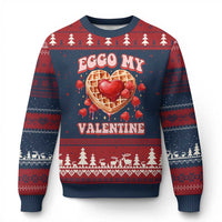 Eggo My Valentine Ugly Christmas Sweater Funny Romantic Stranger Valentine's Day