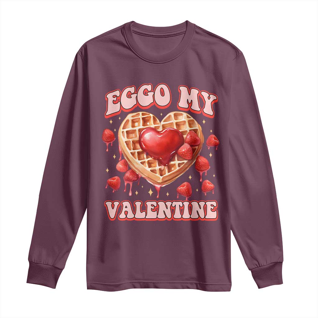 Eggo My Valentine Long Sleeve Shirt Funny Romantic Stranger Valentine's Day