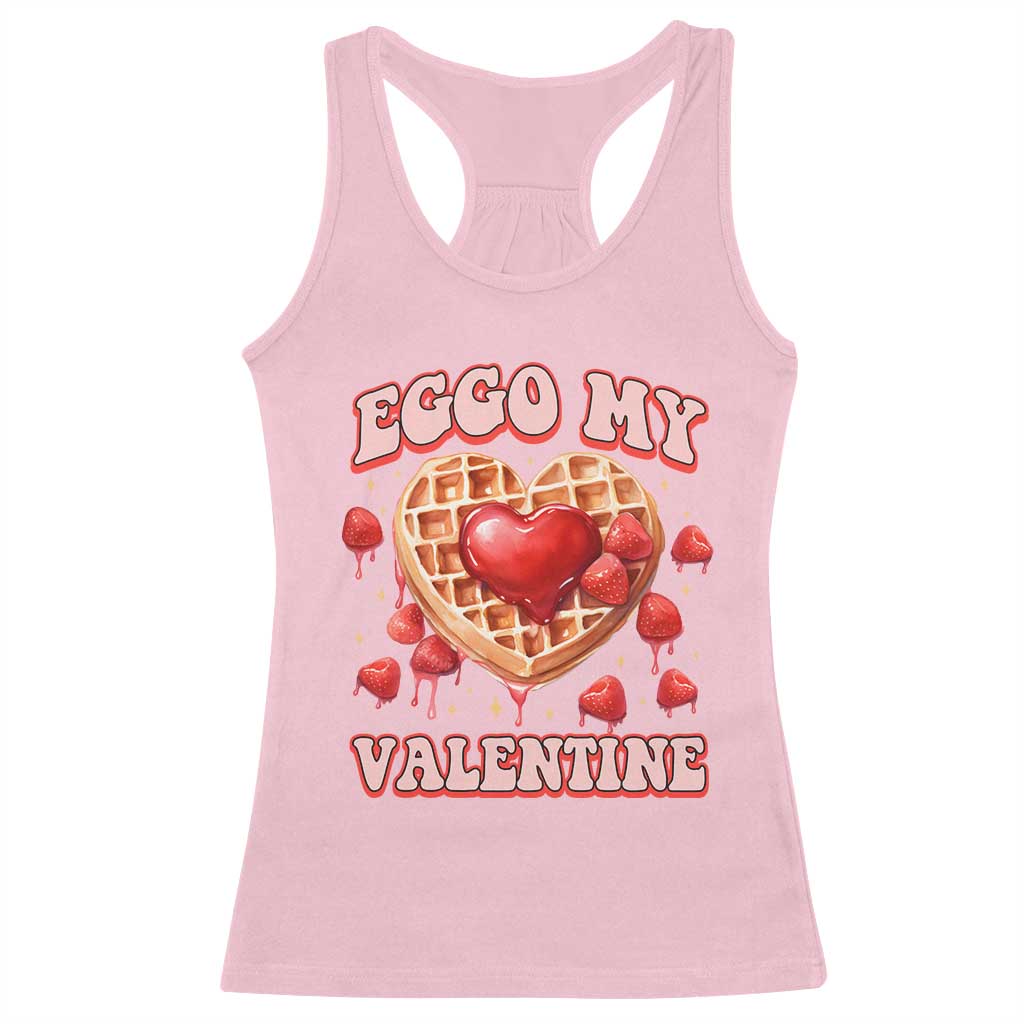 Eggo My Valentine Racerback Tank Top Funny Romantic Stranger Valentine's Day