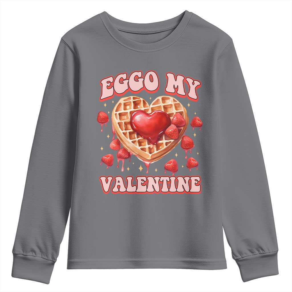 Eggo My Valentine Youth Sweatshirt Funny Romantic Stranger Valentine's Day