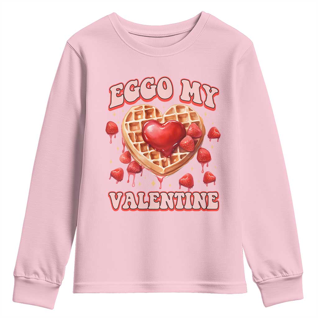 Eggo My Valentine Youth Sweatshirt Funny Romantic Stranger Valentine's Day