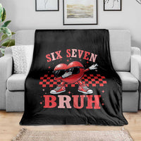 Funny Six Seven Bruh Valentines Day Throw Blanket Six Seven Dabbing Heart