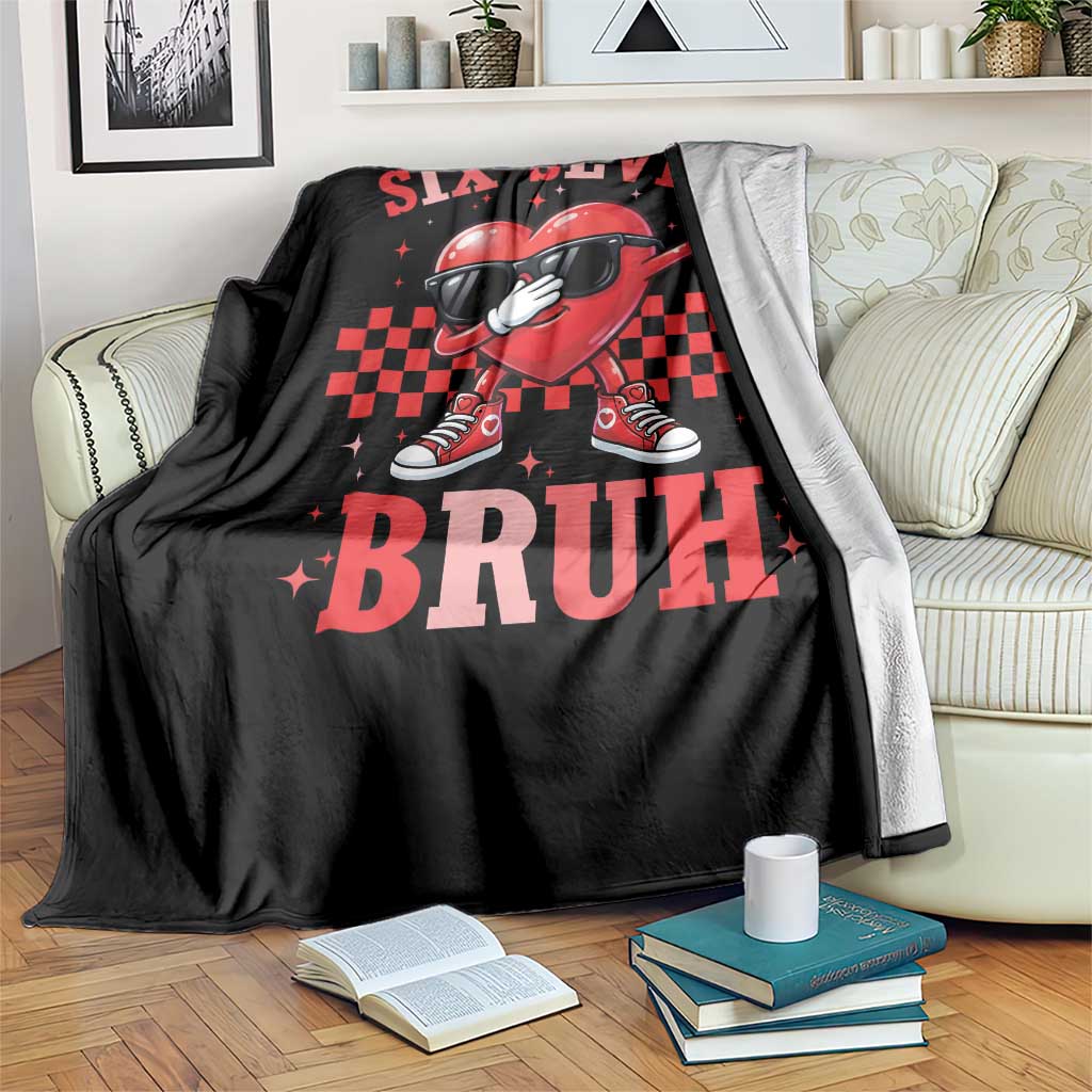 Funny Six Seven Bruh Valentines Day Throw Blanket Six Seven Dabbing Heart