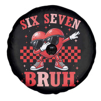 Funny Six Seven Bruh Valentines Day Spare Tire Cover Six Seven Dabbing Heart