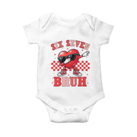 Funny Six Seven Bruh Valentines Day Baby Onesie Six Seven Dabbing Heart