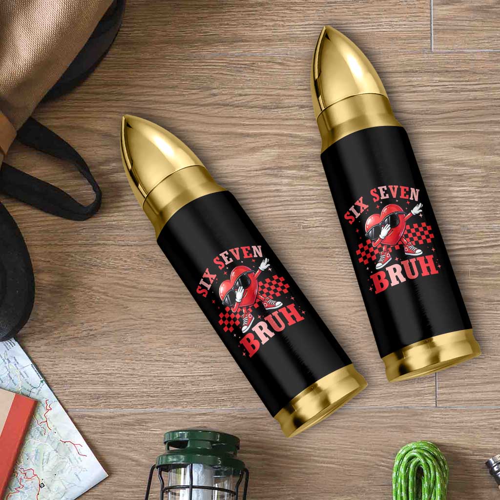 Funny Six Seven Bruh Valentines Day Bullet Tumbler Six Seven Dabbing Heart