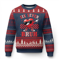 Funny Six Seven Bruh Valentines Day Ugly Christmas Sweater Six Seven Dabbing Heart