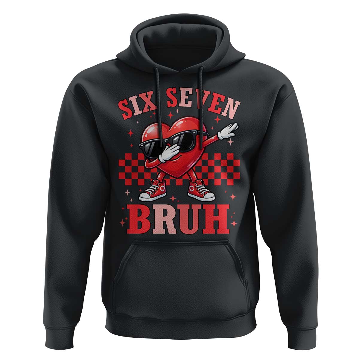 Funny Six Seven Bruh Valentines Day Hoodie Six Seven Dabbing Heart