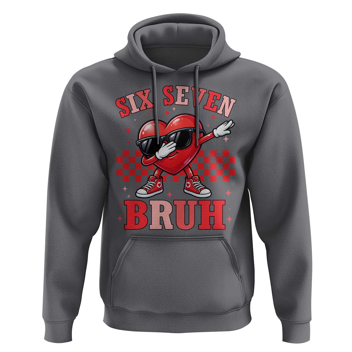 Funny Six Seven Bruh Valentines Day Hoodie Six Seven Dabbing Heart