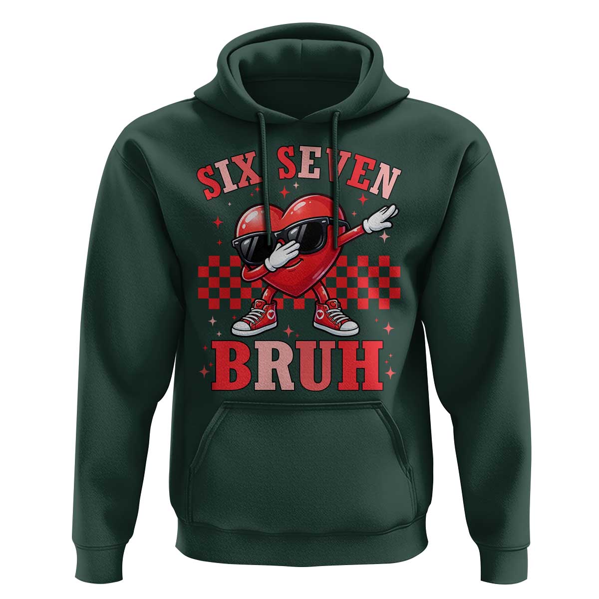 Funny Six Seven Bruh Valentines Day Hoodie Six Seven Dabbing Heart