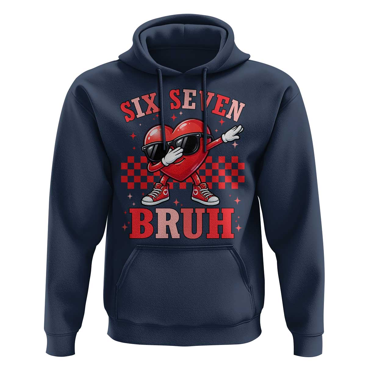 Funny Six Seven Bruh Valentines Day Hoodie Six Seven Dabbing Heart