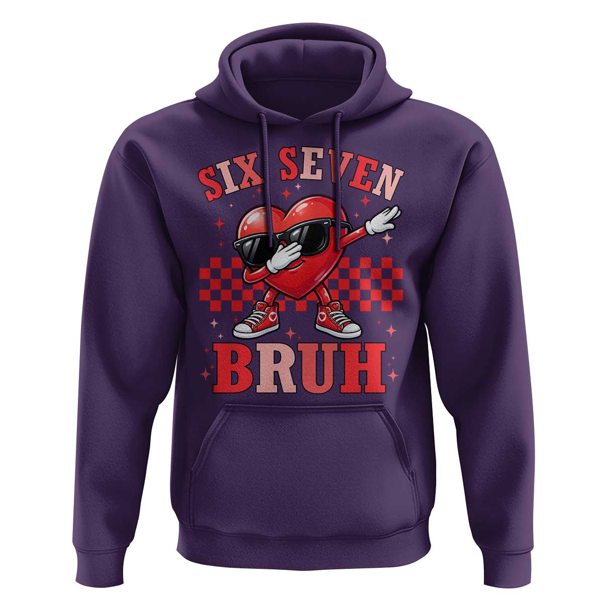 Funny Six Seven Bruh Valentines Day Hoodie Six Seven Dabbing Heart