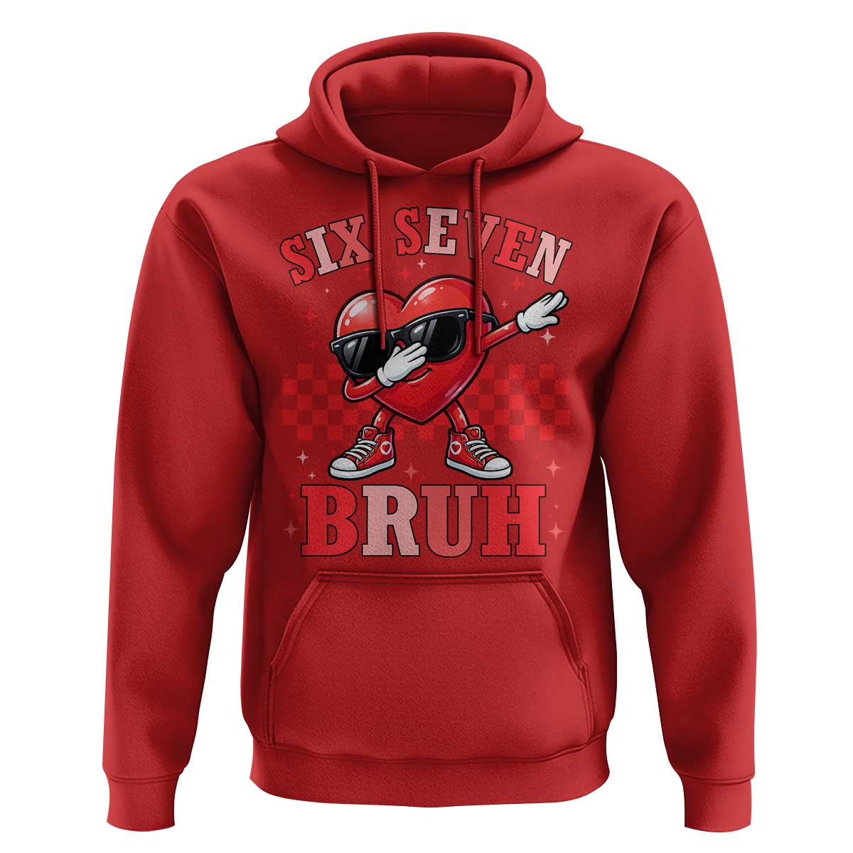 Funny Six Seven Bruh Valentines Day Hoodie Six Seven Dabbing Heart