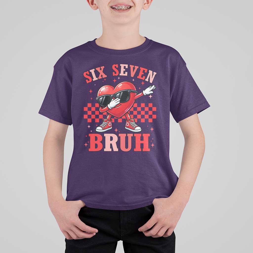 Funny Six Seven Bruh Valentines Day T Shirt For Kid Six Seven Dabbing Heart