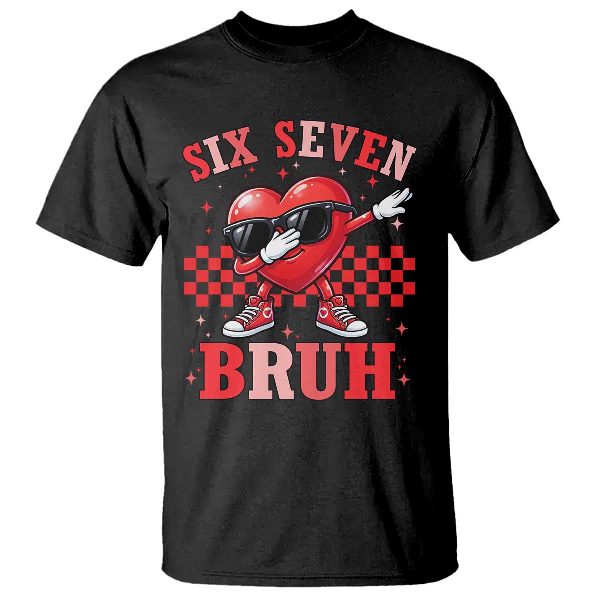 Funny Six Seven Bruh Valentines Day T Shirt Six Seven Dabbing Heart